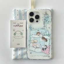 卡通瞌睡狗狗IPhone15双层苹果16pro/14promax手机壳适用ip13/12