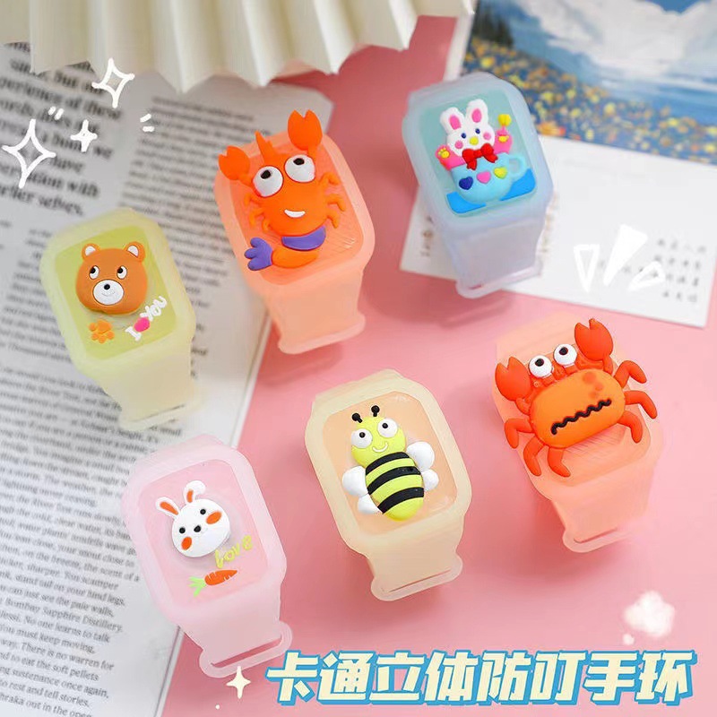 Summer Flash Cartoon Anti-Mosquito Watch Creative New Mosquito Repellent Bracelet Children's Three-Dimensional Press Rotating Gyro Hand Strap