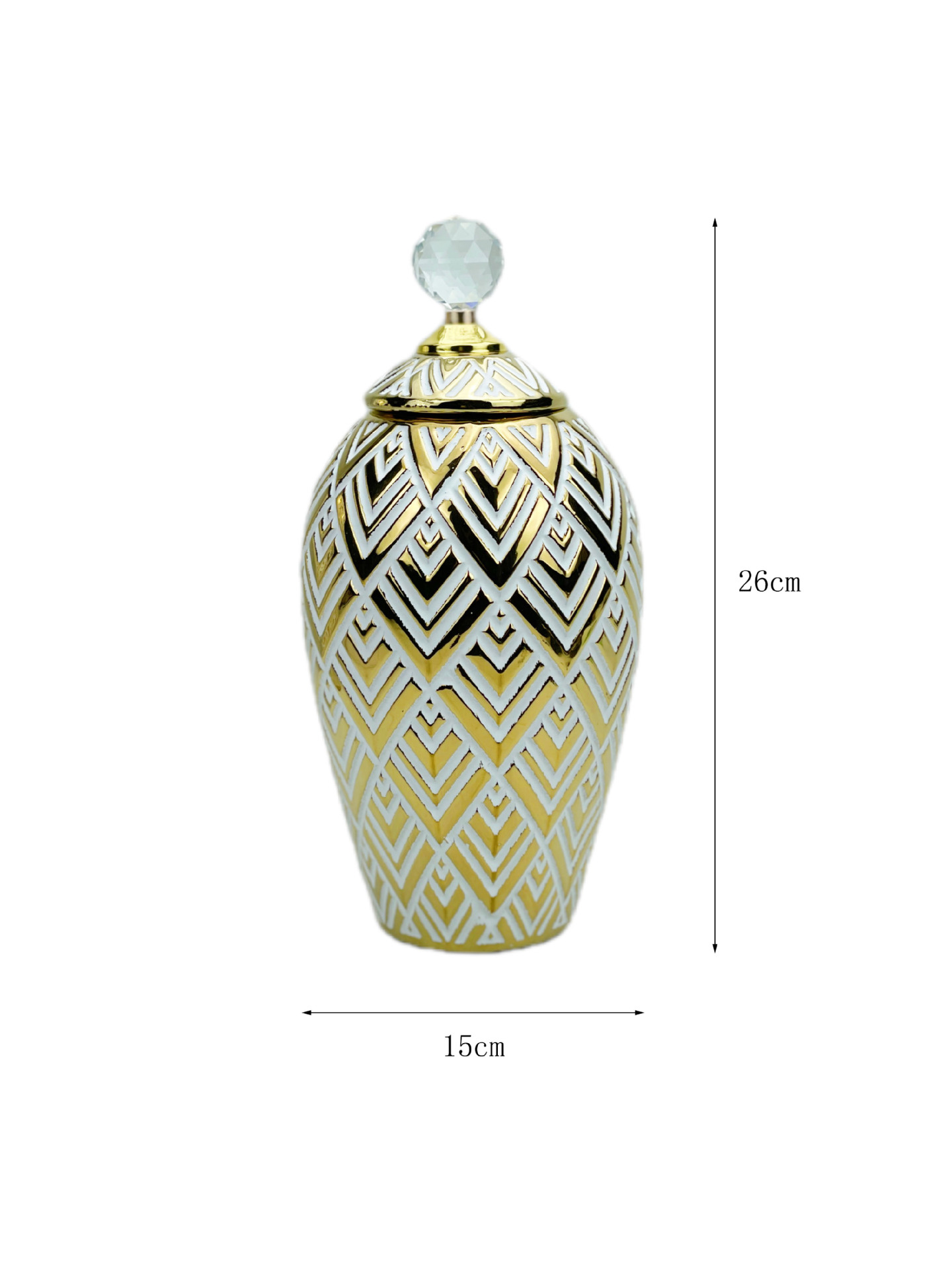 Ceramic Electroplating Embossed Pattern Hand-Painted Golden Decoration Simple Decorative Jar Home Soft Decoration Vase Decoration Living Room Entrance