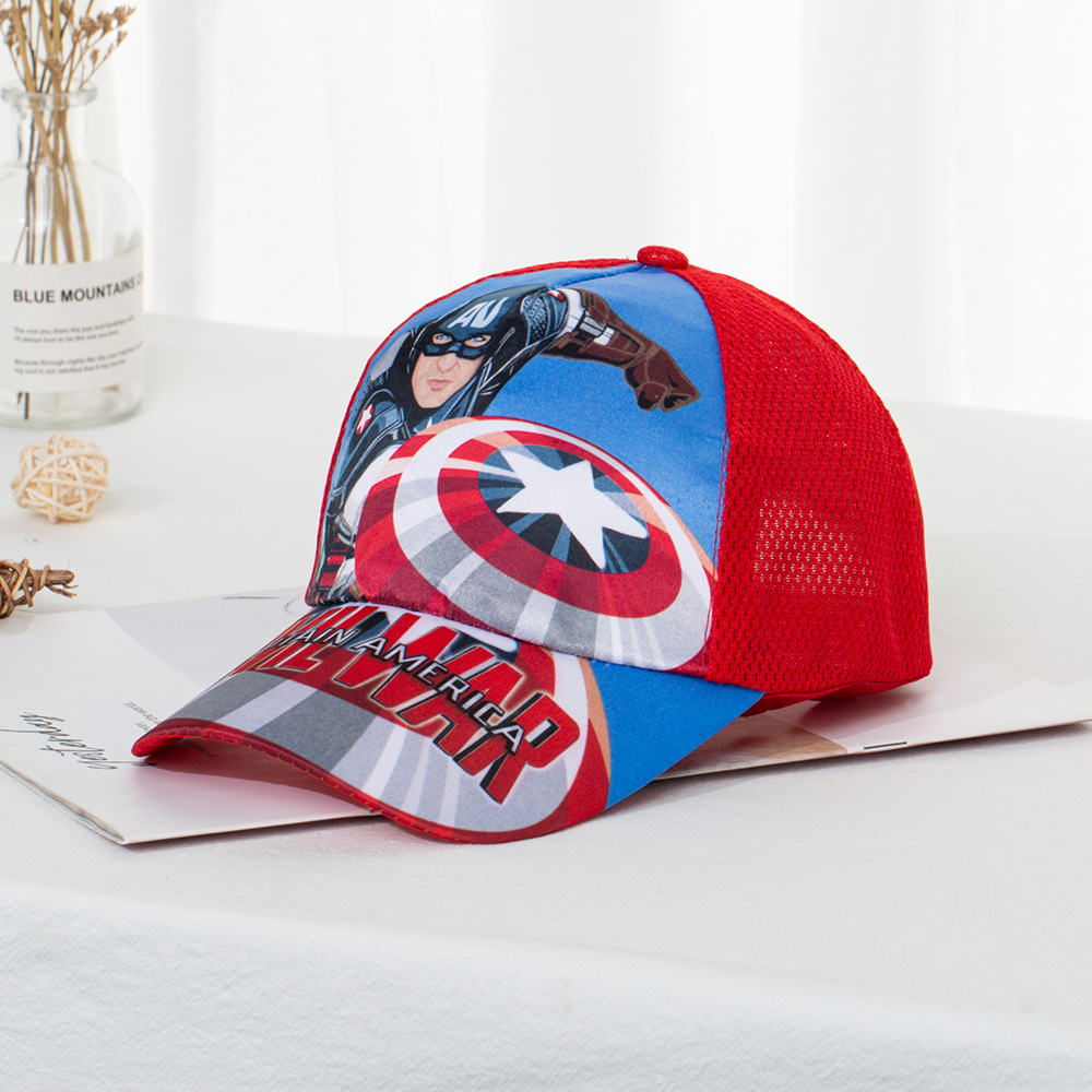 2021 Spring New Children's Cartoon Printed Mesh Baseball Cap Boys and Girls Spring and Summer Sun Hat Mesh Cap