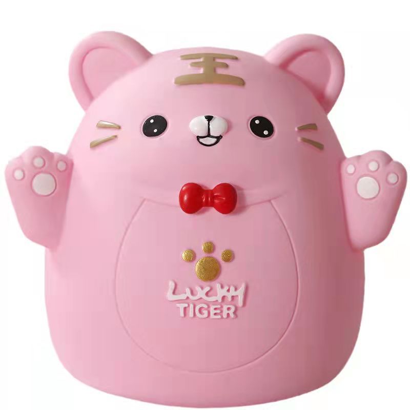 Hot Selling Zodiac Tiger Coin Bank Vinyl Drop-Resistant Large Children's Cartoon Christmas Birthday Gift Factory Direct Supply