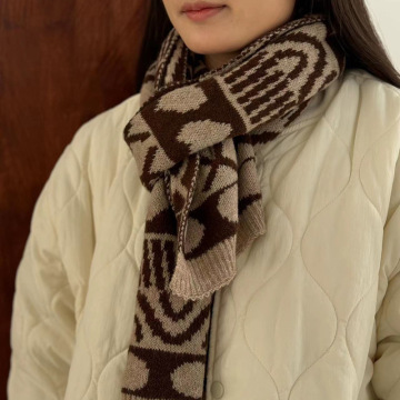 棕色美拉德穿搭混纺羊毛围巾女冬季加厚针织咖啡色保暖毛线围脖