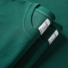 森绿色 280g重磅纯棉圆领短袖t恤夏季干爽纯色宽松百搭上衣男女款