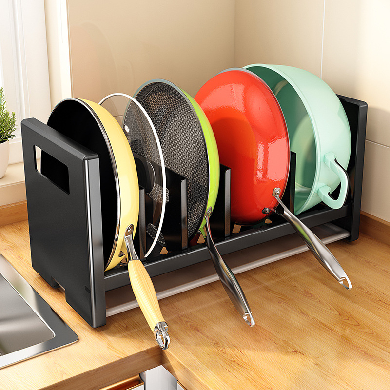 锅具收纳架台面厨房家用桌面多功能锅盖架放锅架奶锅置锅架置物架