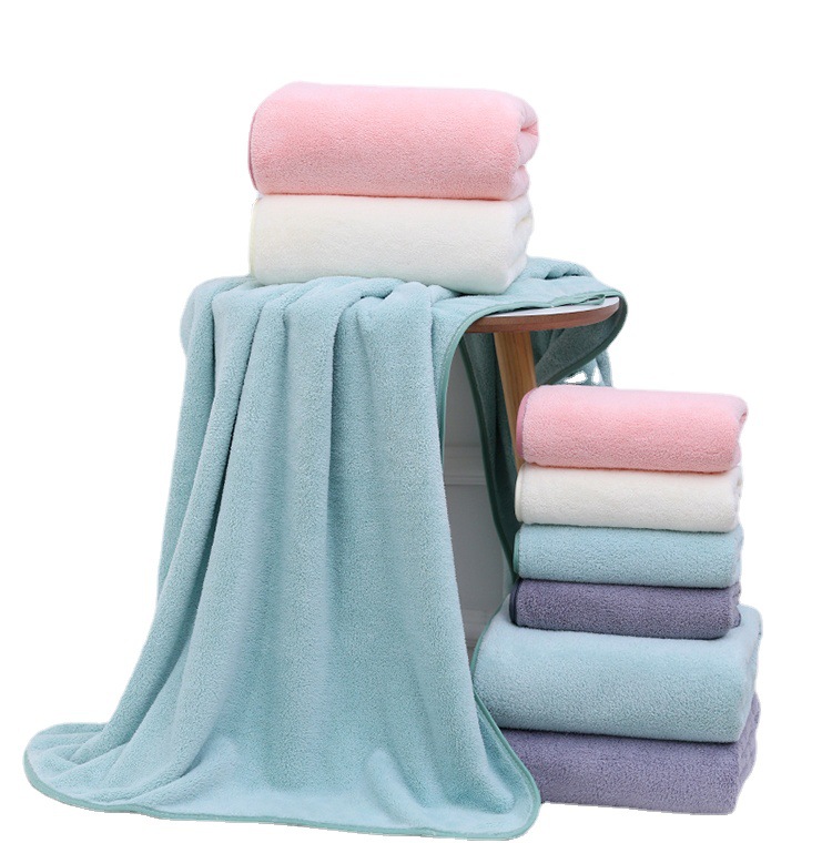 w1tr浴巾比吸水速干成人毛巾男女家用珊瑚绒加大加厚三件套大
