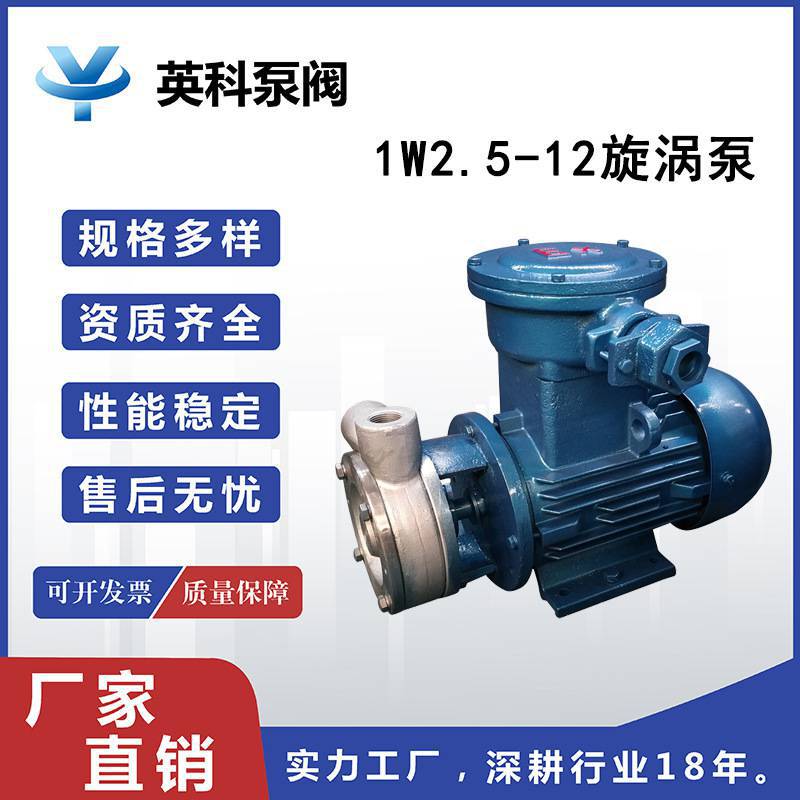 英科牌直联式不锈钢304单级旋涡泵3耐腐蚀 防爆旋涡泵1-2.5-12