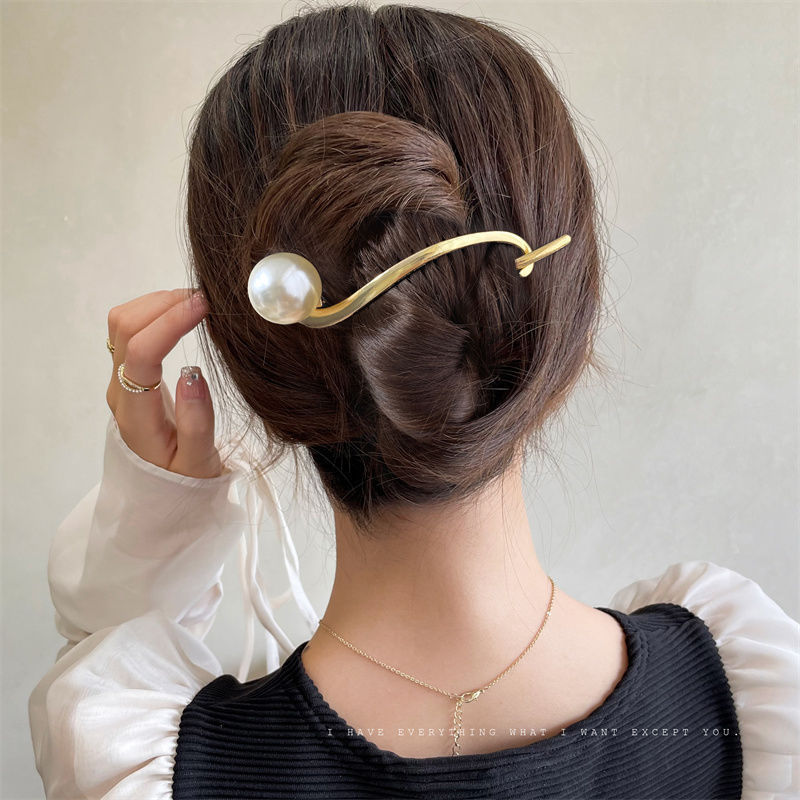 High-Grade Pearl Back Head Clip Hairware Frog Buckle Barrettes Female Summer Duckbill Clip Hairpin Hair Clip Grip