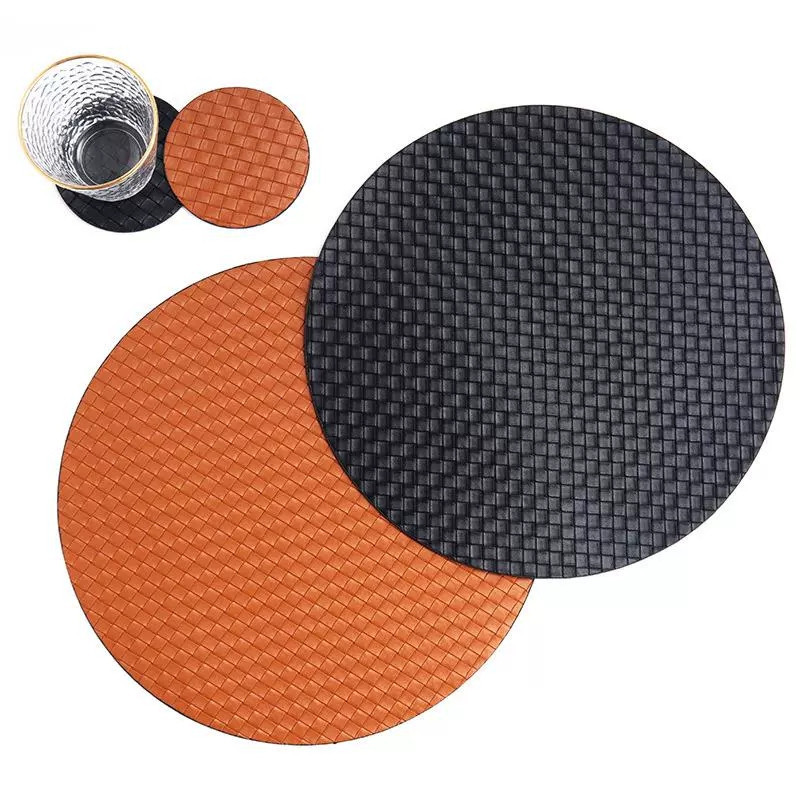 Woven Leather Placemat Ins Affordable Luxury Style Oil-Proof Non-Slip Insulation Mat Household Table Mat Hotel Western-Style Placemat