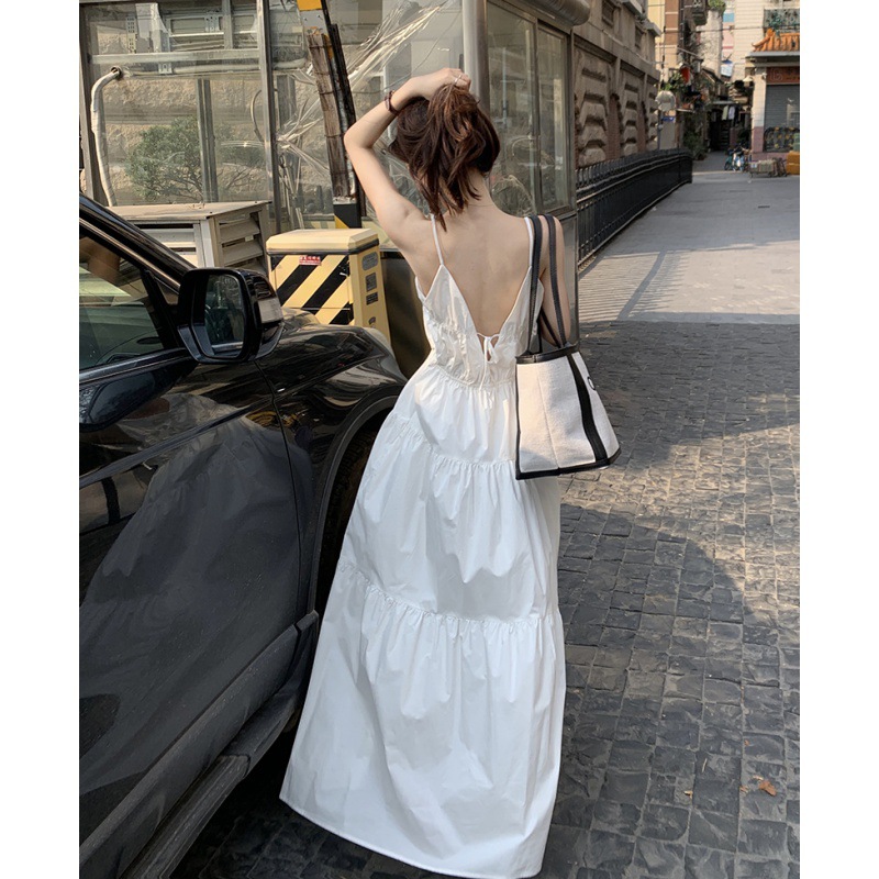 2023 Women's Clothing 13 Lines New Suspender Dress Summer Loose Slimming Small White Dress Design Sense Female Dress French Style