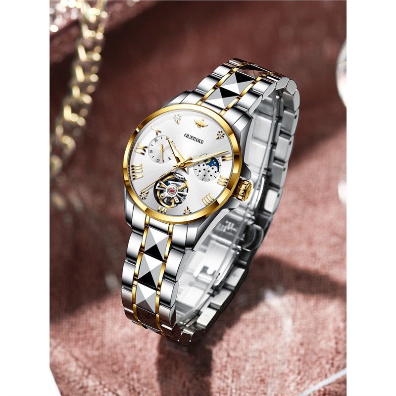 瑞士手表女士机械表超薄夜光潮流钨钢专柜女表官方旗舰十大进口名