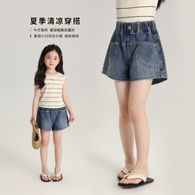 2024夏季新款儿童牛仔短裤小巧版型有设计感女童短裤宝宝牛仔短裤