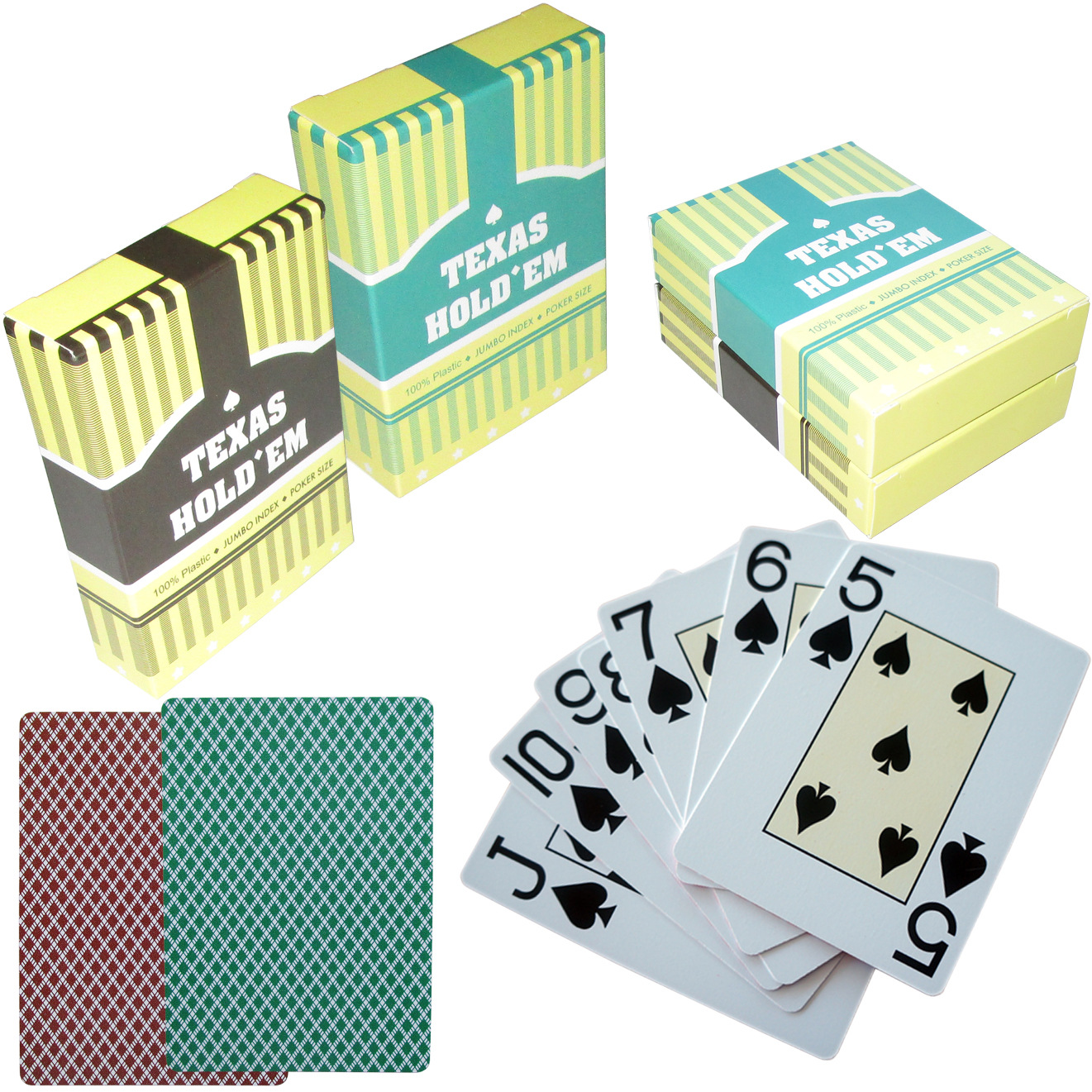 德州扑克牌厂家直销高档大气环保现货塑料大字pvc扑克logo定制