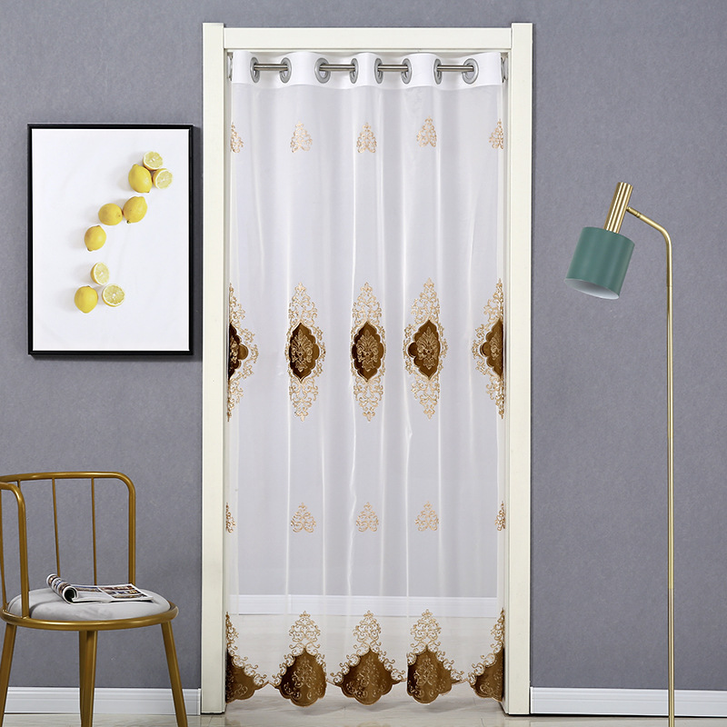 门帘布艺隔断帘空调家用免打孔卧室北欧简约挡风卫生间厨房防蚊蝇