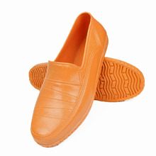 现货供应元宝胶鞋短筒男式棕色低帮胶靴劳保PVC厨房防水靴批发