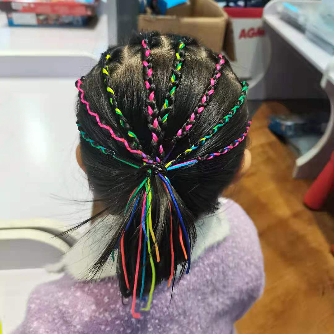 6万个脏辫马尾 彩色小辫子马尾发圈小辫彩色马尾 彩色脏辫马尾个性