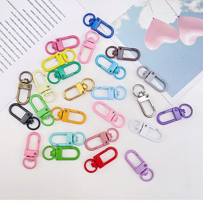 Factory Direct Sales Color 3 Points Small Door Latch Macaron U-Shaped Small Door Latch Door Latch Keychain Jewelry Pendant