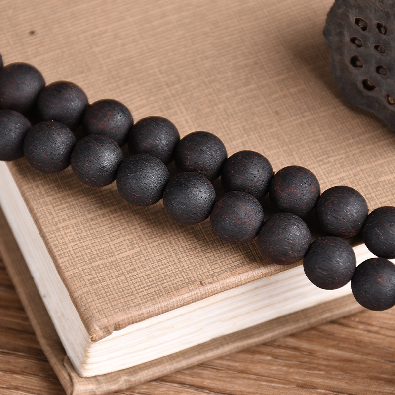 缅甸小叶降真香手串降沉香手链108颗沉水奇楠级熟结麻丝醇化老料