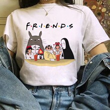 Totoro Friends T shirt 2021新款龙猫Friends印花男女短袖T恤夏