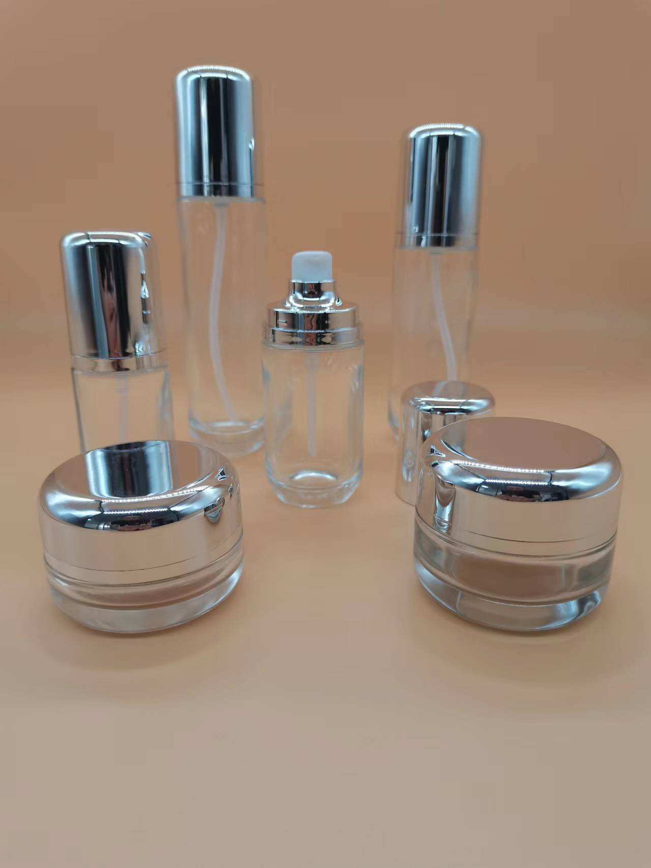 现货海蓝之谜玻璃套装瓶 高端水乳 精华液膏霜瓶护肤品包材