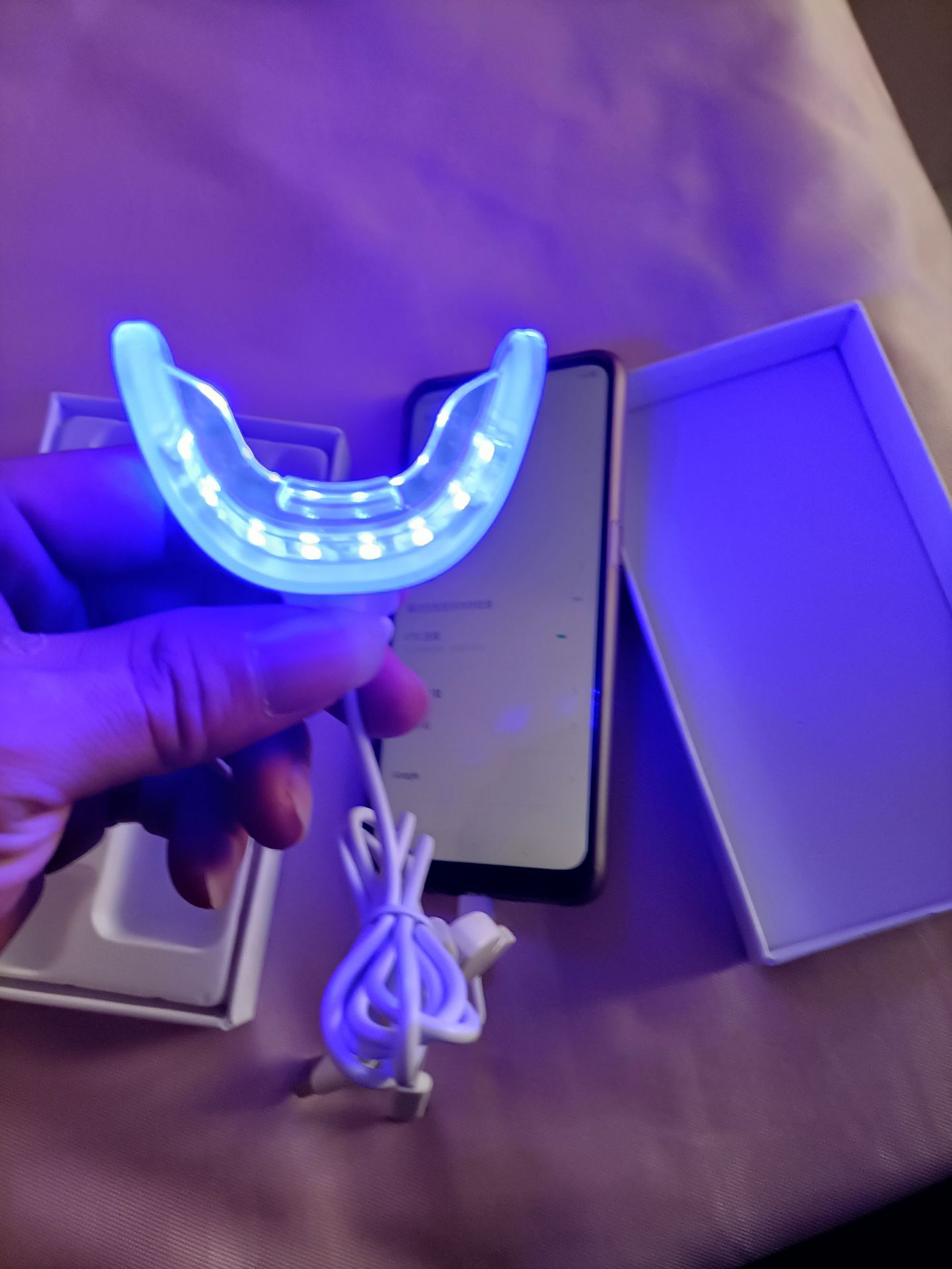 蓝光美牙仪usb充电牙齿美白去烟渍牙黄氟斑牙蓝光美牙仪凝胶套装