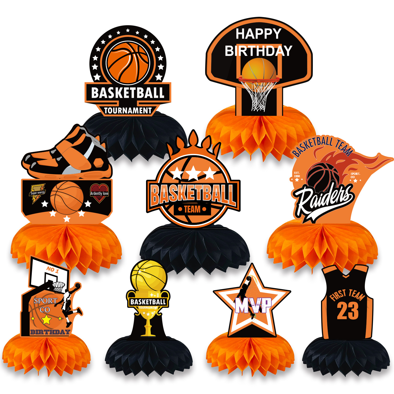 Basketball Theme Birthday Party Decoration Supplies Honeycomb Table Table Decorative Ornament Party Honeycomb Table Decoration