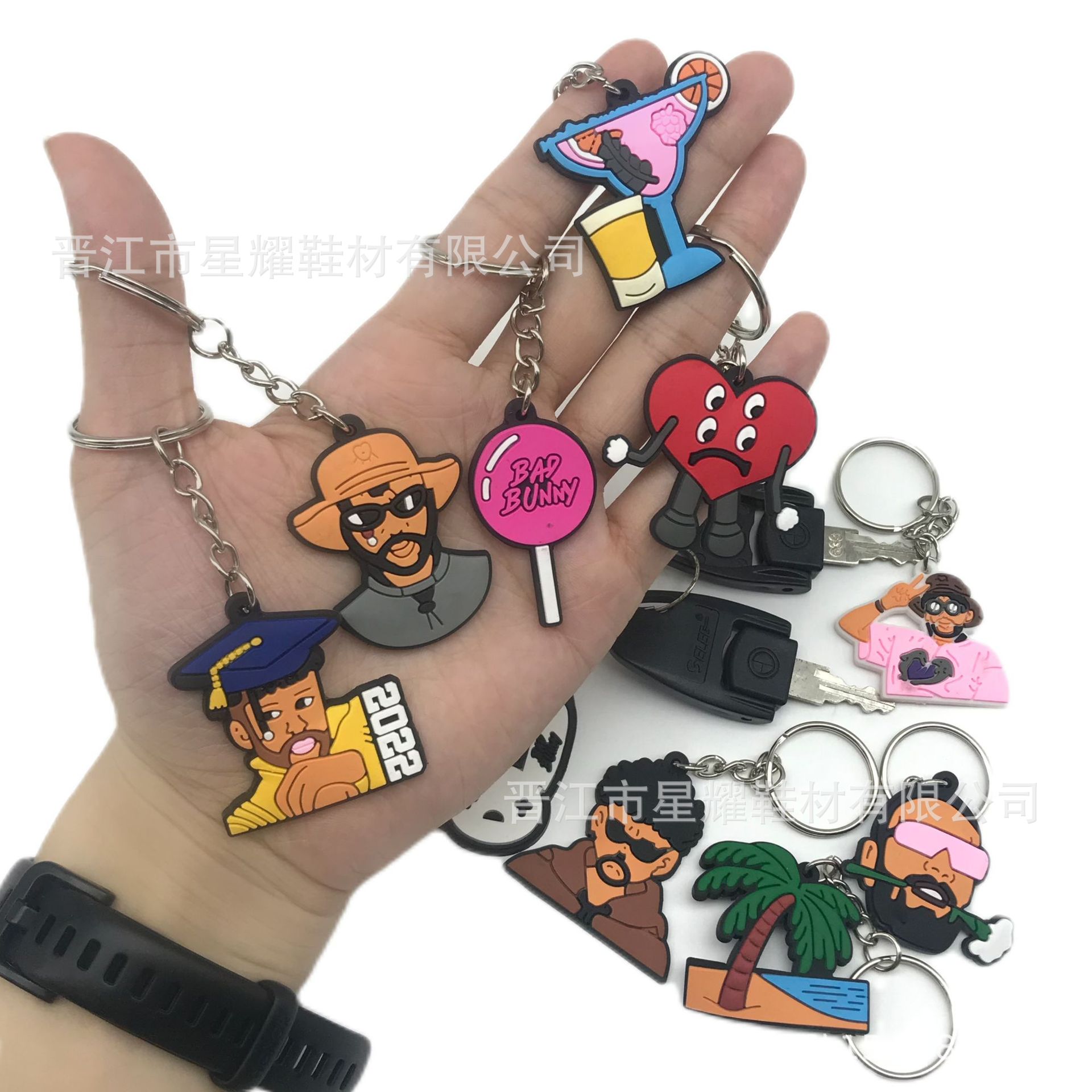Cross-Border Hot Bad Rabbit Keychain PVC Soft Rubber Bag Pendant DIY Cartoon Accessories Wholesale