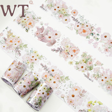 WT品牌原创胶带 邀花月 花朵主题PET特油和纸虹光手帐胶带素材集
