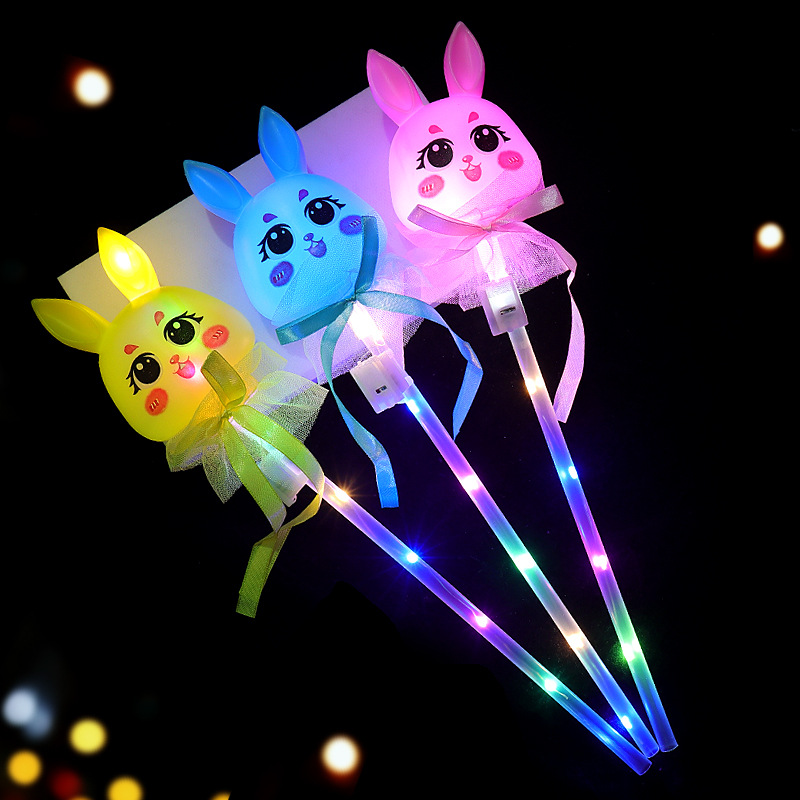 Luminous Hand-Held Rabbit Star Sky Ball Yuanxiao Spring Festival Festive Children Adorable Rabbit Glow Stick Stall Night Market Toys Wholesale