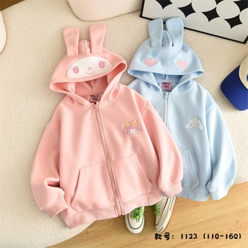 一件代发 24春款童装美乐蒂  女童开衫外套  儿童连帽上衣