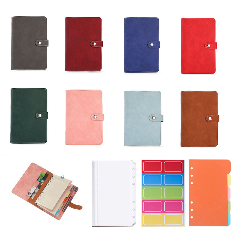 Amazon A6 Fresh Macaron Portable Pocket Notebook Loose-Leaf Notebook Cash Budget Journal Book