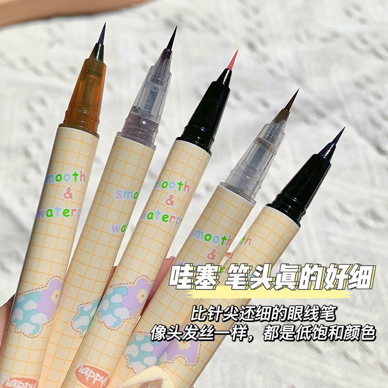 Xixi Fine Hair Eyeliner Ultra-Fine Waterproof Oil-Proof Not Smudge Eye Shadow Pen Color Liquid Eyeliner Wholesale