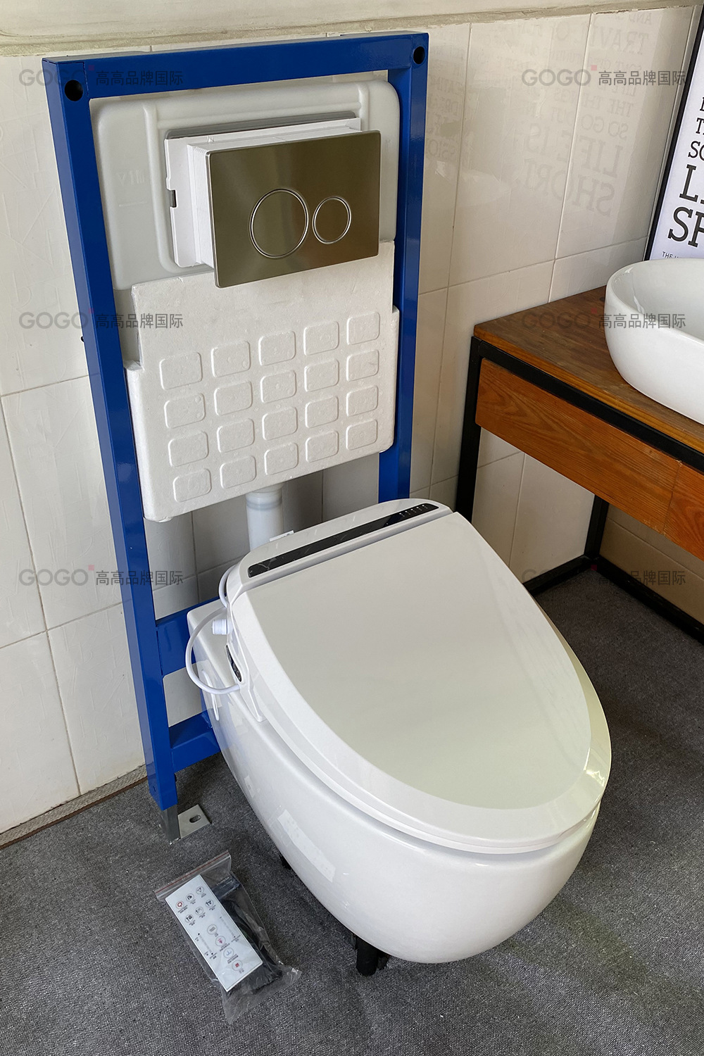 智能壁挂式马桶 悬空嵌入墙隐藏水箱悬挂墙排座便器 自动感应冲水