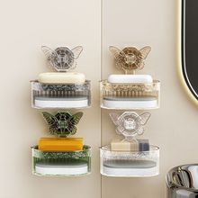 蝴蝶吸盘香皂盒置物架家用厨房卫生间免打孔壁挂式沥水海绵肥皂盒