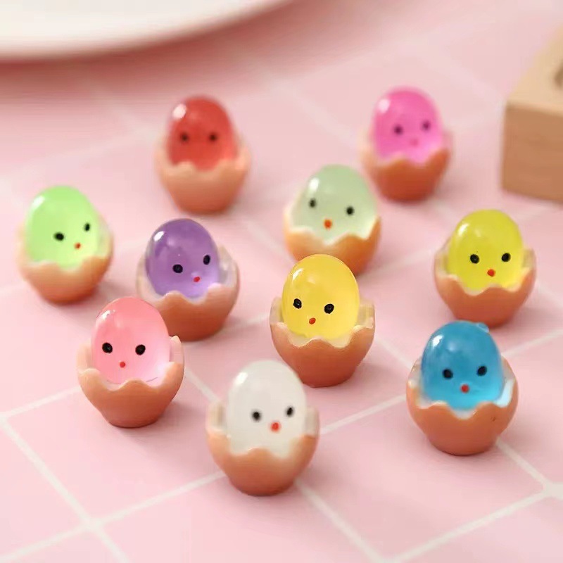 Creative Diy Resin Broken Shell Egg Luminous Small Egg Crafts Luminous Toy Decoration Stall Supply Wholesale