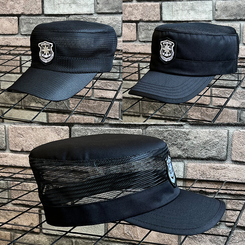 执勤保安新款物业保安批发可网眼透气男女帽门卫帽帽夏季调节工作