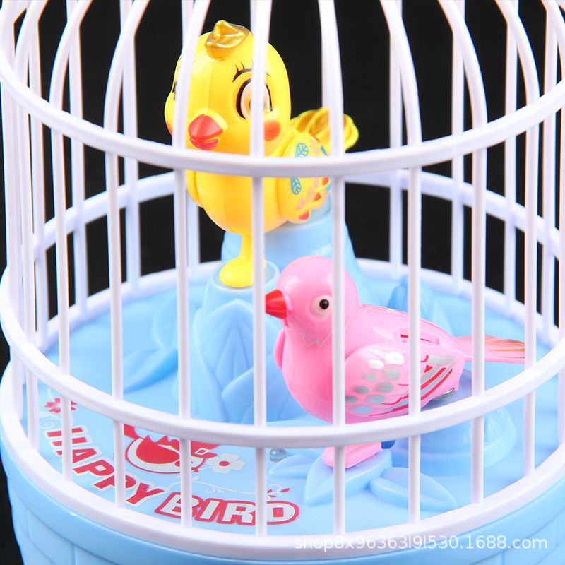 Children's Night Market Stall Popular Small Toy Supply Sound and Light Sound Control Induction Luminous Educational Bird Cage Toy Wholesale