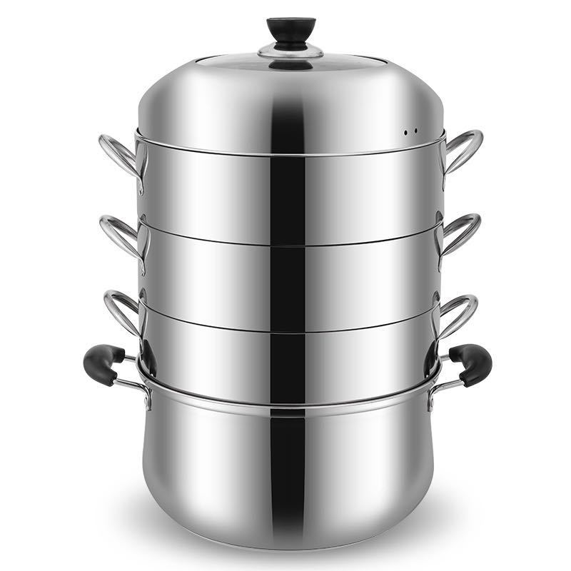 闷罐锅家用蒸锅小型燃气灶316不锈钢全304大蒸笼特大号大容量超大