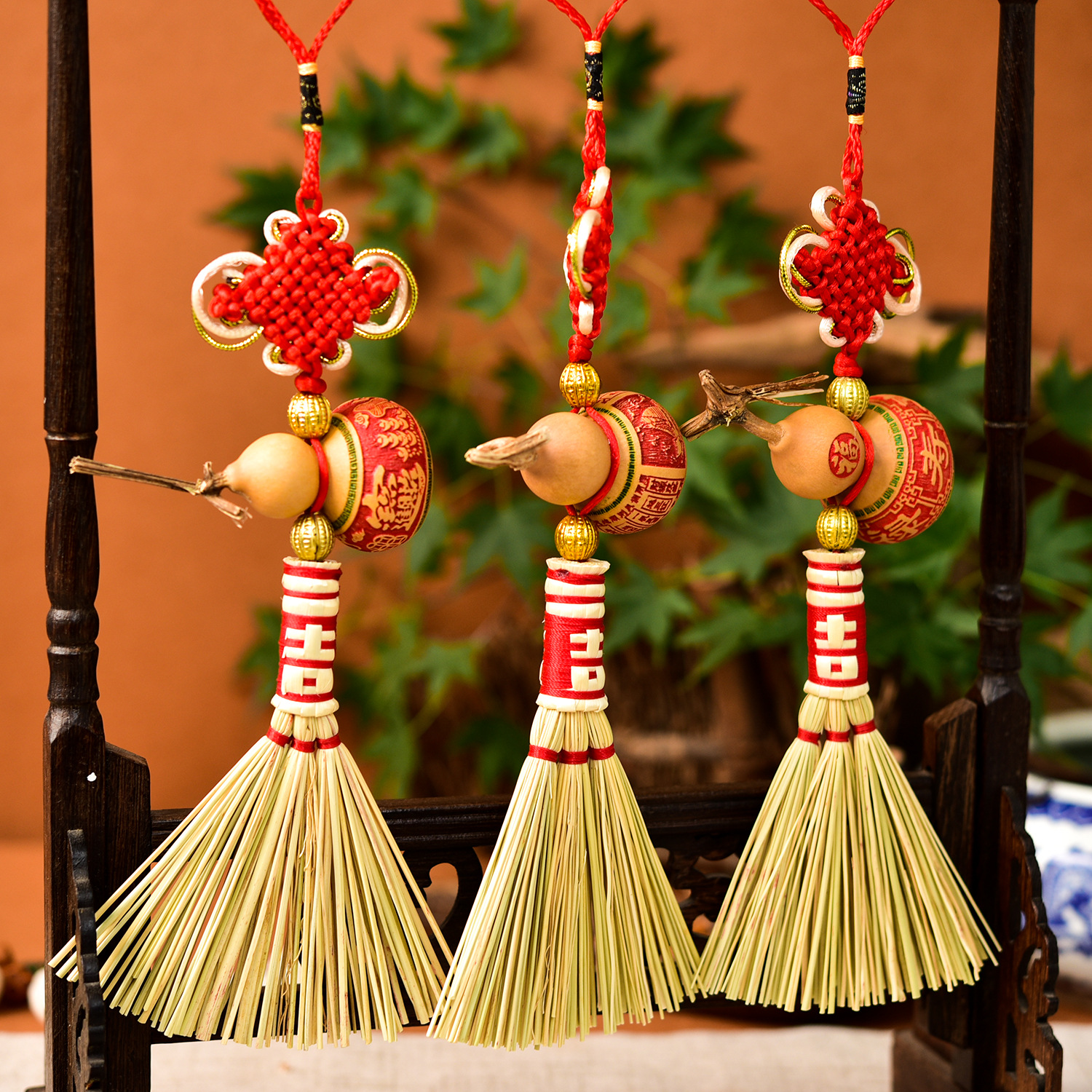 端午 高粱杆 扫帚 挂件 大门装饰挂饰 吊坠葫芦挂件乔迁礼物gs010