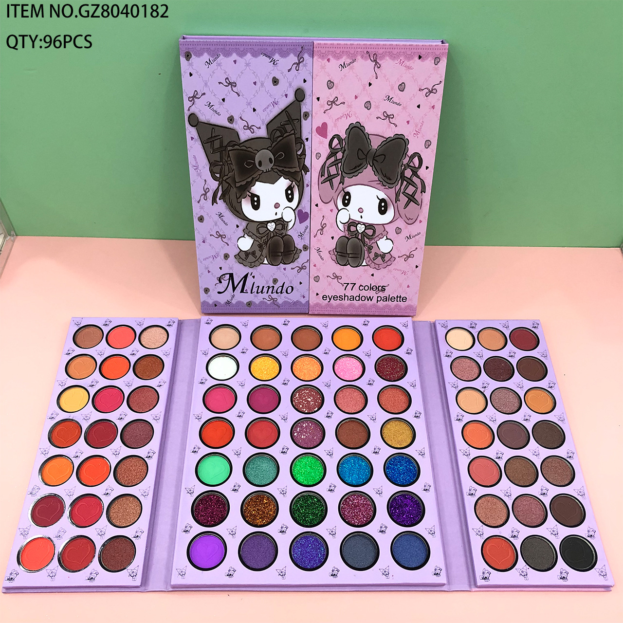 Foreign Trade Cross-Border Mlundo70 Color Shimmer Matte Mixed Boxed Paper Eye Shadow Easy to Color Eye Shadow Plate Makeup Wholesale