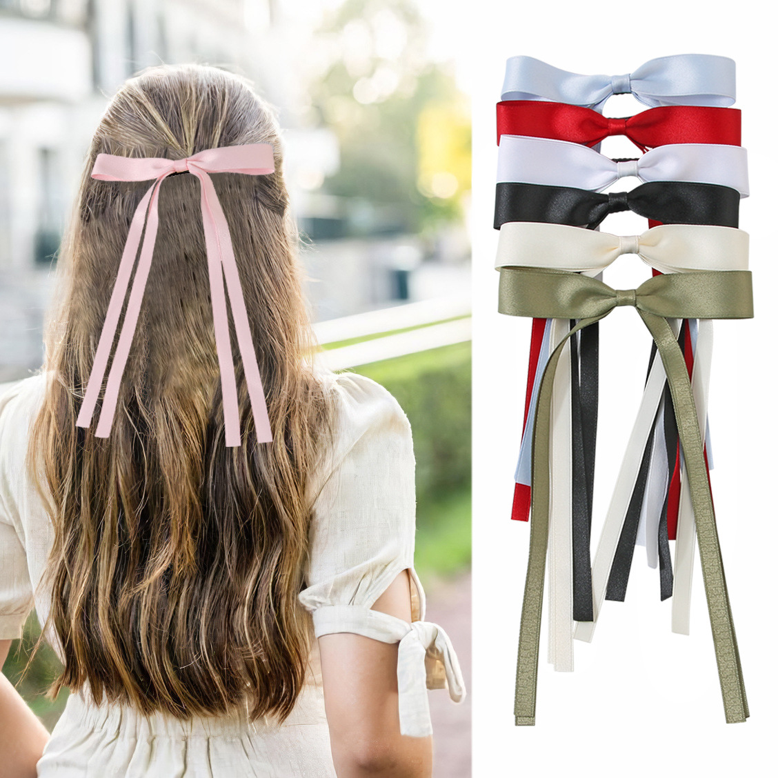 Guanyang Cross-Border Sweet Polyester Cotton Ribbon Bowknot Barrettes Back Head Duckbill Clip Hair Clip Headdress Hair Accessories Wholesale