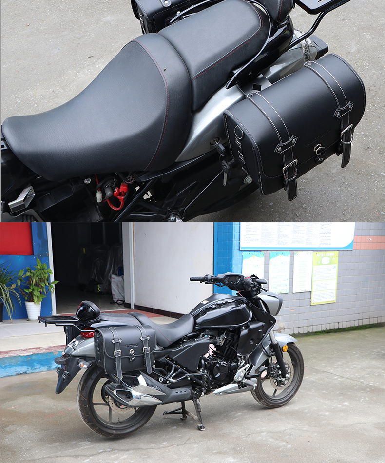 适用铃木155kr酷道gl150尾箱架后货架改装边包复古摩托包支架