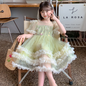 湖州织里童装女大童夏季童网连衣裙六一表演服礼服蓬蓬裙公主裙子