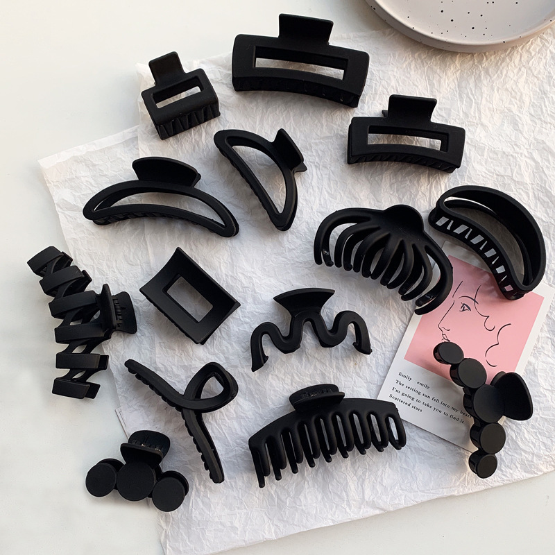 Black Hair Jaw Clip Complete Collection Black Hair Claw Set Barrettes Back Head Elegant Hair Pin Shark Clip All Kinds of Frosted Clips