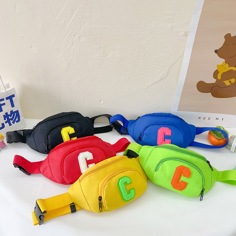 Children's Bag 2023 Korean Style New Accessories Trendy Boys and Girls Shoulder Bag Candy Color Lettered Casual Messenger Bag