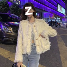 小香风外套女2025秋冬新款韩版宽松加厚名媛气质流苏针织开衫上衣