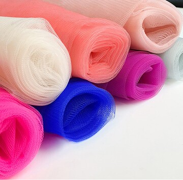 锦纶6420精细刺绣六角网眼布 时尚女装婚纱服饰柔软薄纱网纱面料