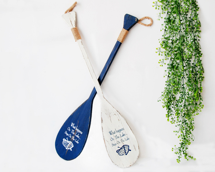 地中海家居酒吧墙壁木质工艺品 海洋风壁饰1米船桨墙上挂饰