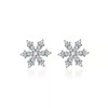 Korean Edition Autumn and winter live broadcast Snowflake Ear Studs fairy Diamond zircon Snowflake Ear Studs Guochao fashion Jewelry