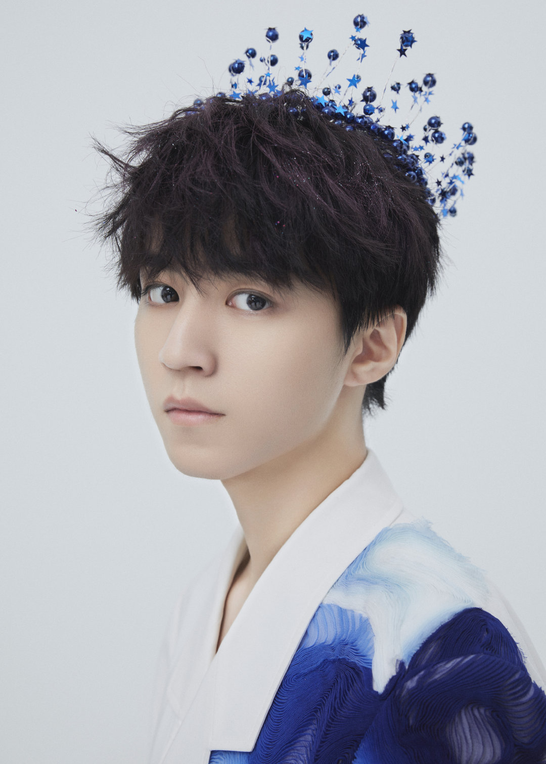 2022新品蓝色皇冠王俊凯同款生日皇冠蛋糕烘焙装饰潮品淘宝进货