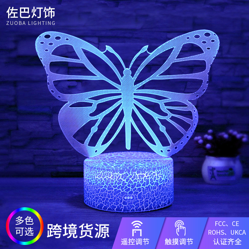 Customized Acrylic 3D Small Night Lamp Colorful Touch USB Table Lamp Creative Birthday Gift Led Bedside Ambience Light